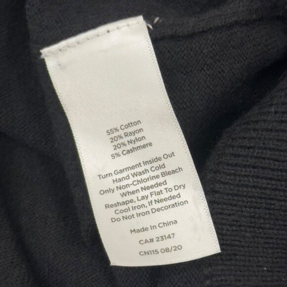 Talbots Women SZ Large Classic Button Up Black Cardigan Rhinestone Embellishment - Picture 4 of 13